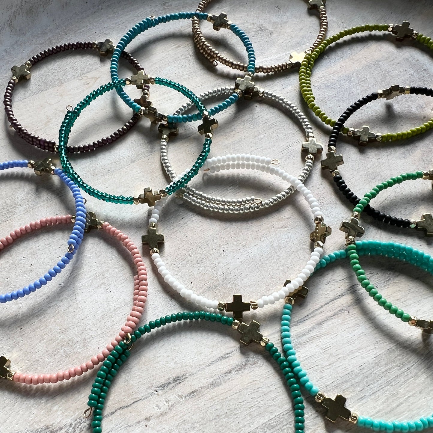 Triple Cross Bangle Bracelet-Black