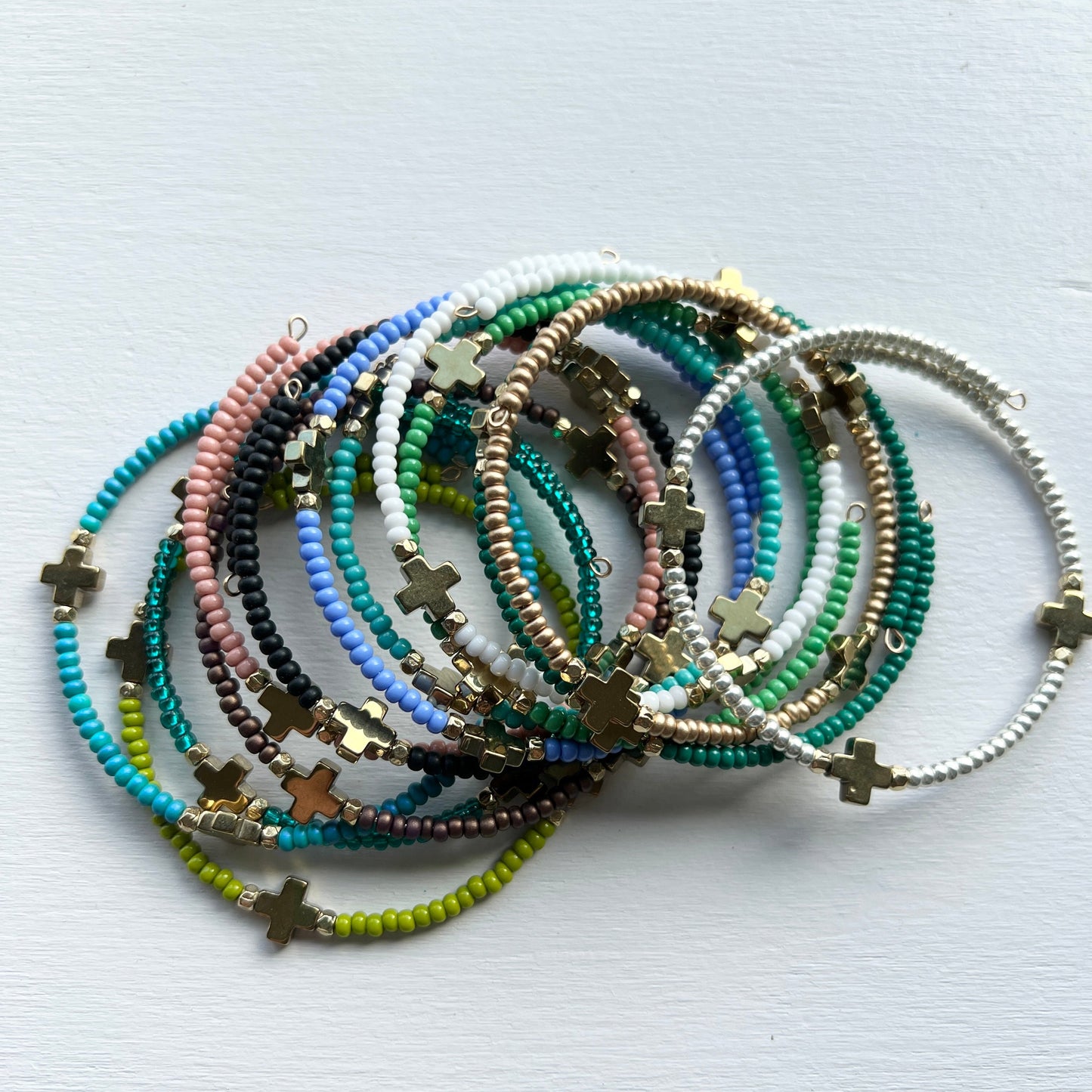 Triple Cross Bangle Bracelet-Silver