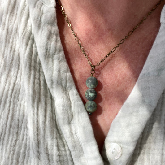 Matte African Turquoise Stone Necklace