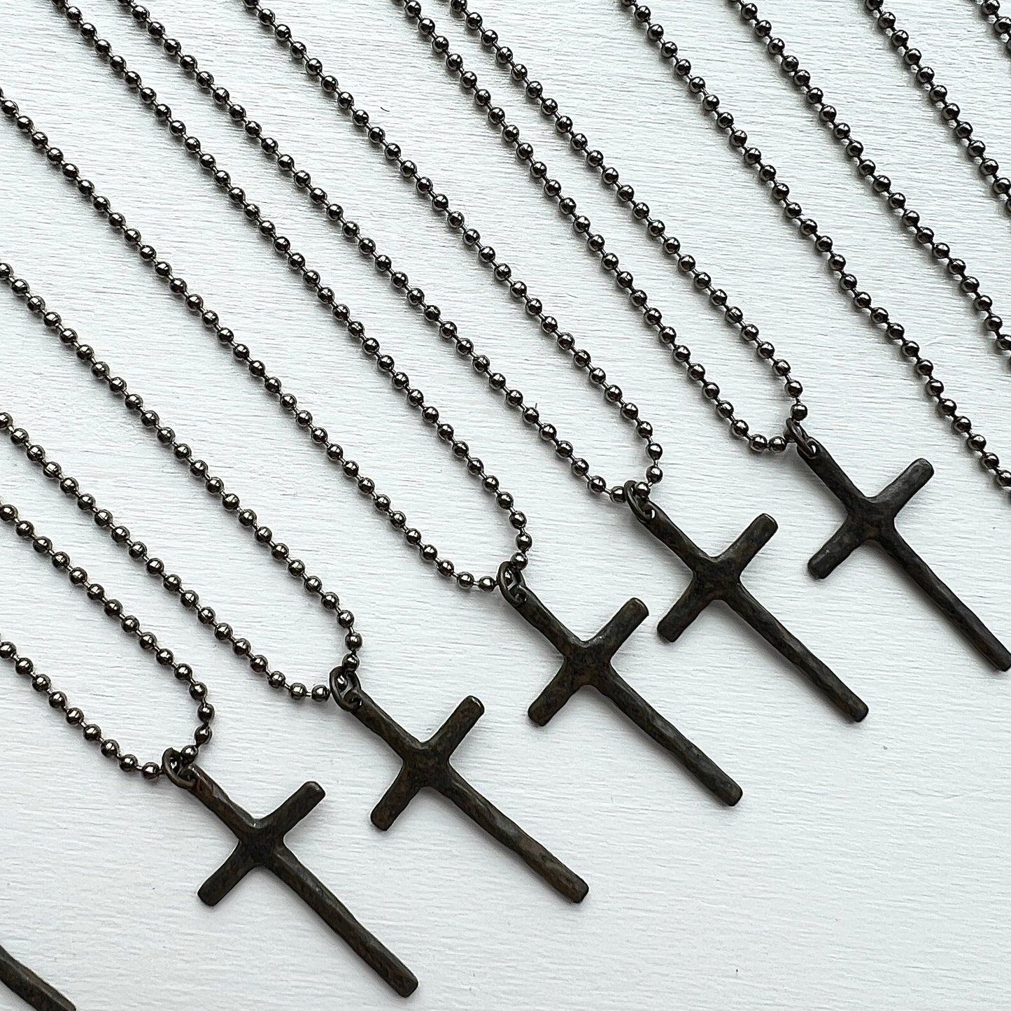 Rustic Bronze Cross Necklace