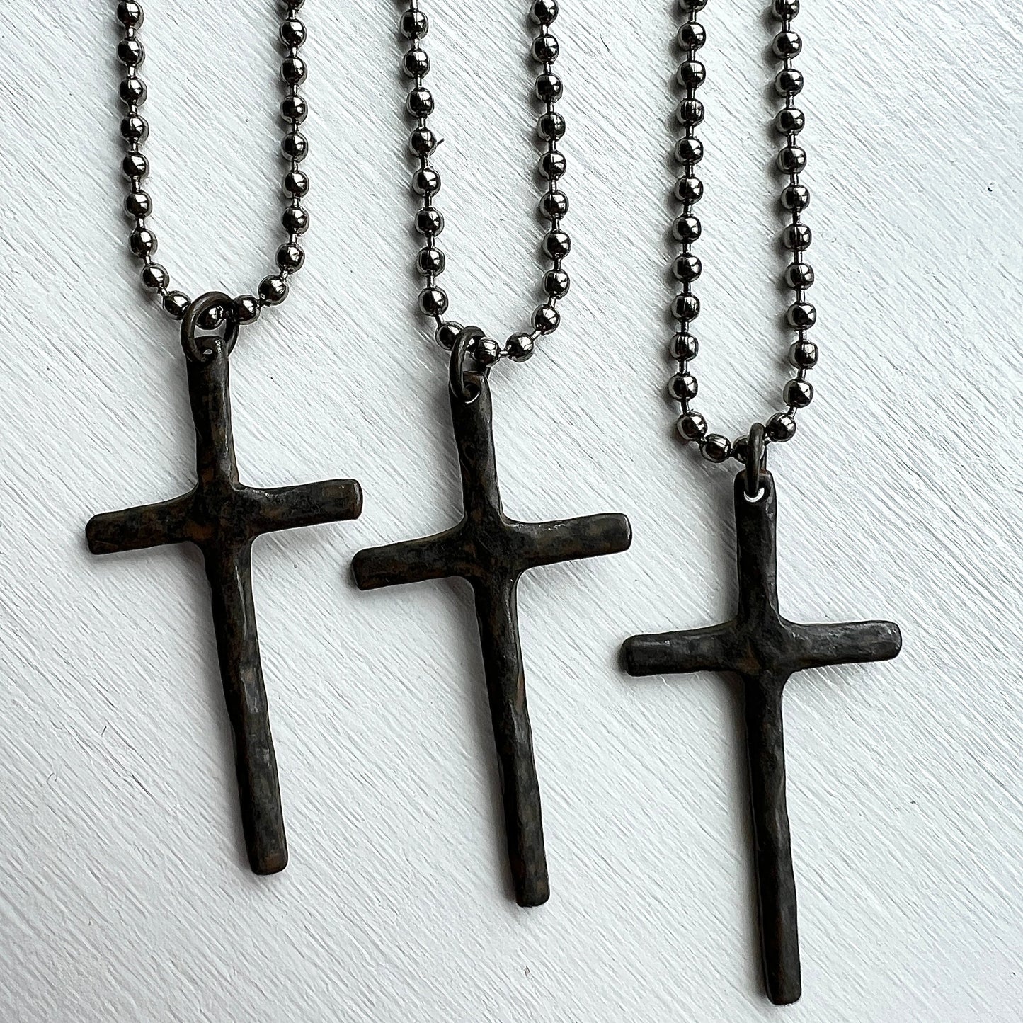 Rustic Bronze Cross Necklace