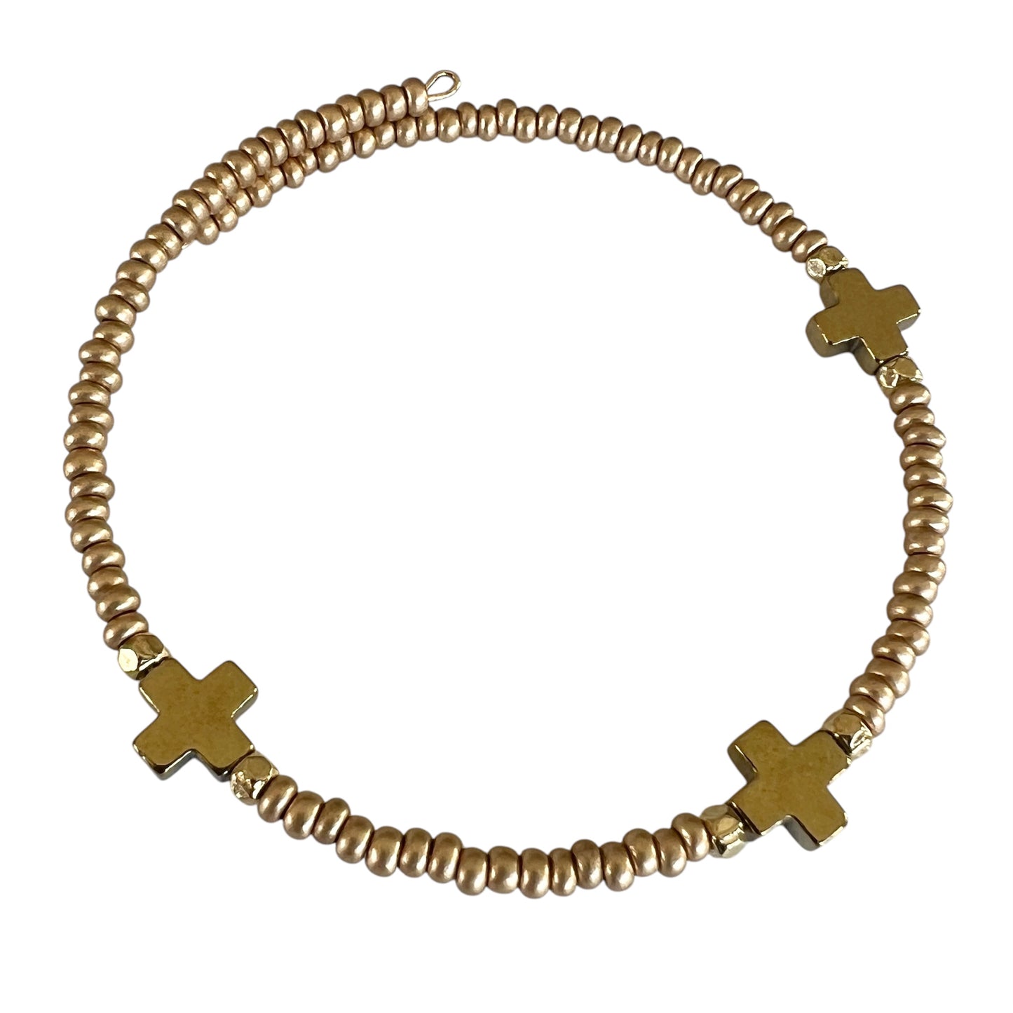 Triple Cross Bangle Bracelet-Gold