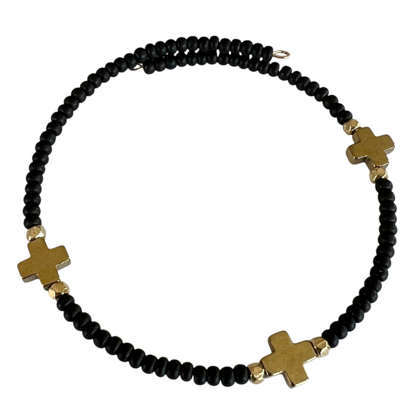 Triple Cross Bangle Bracelet-Black