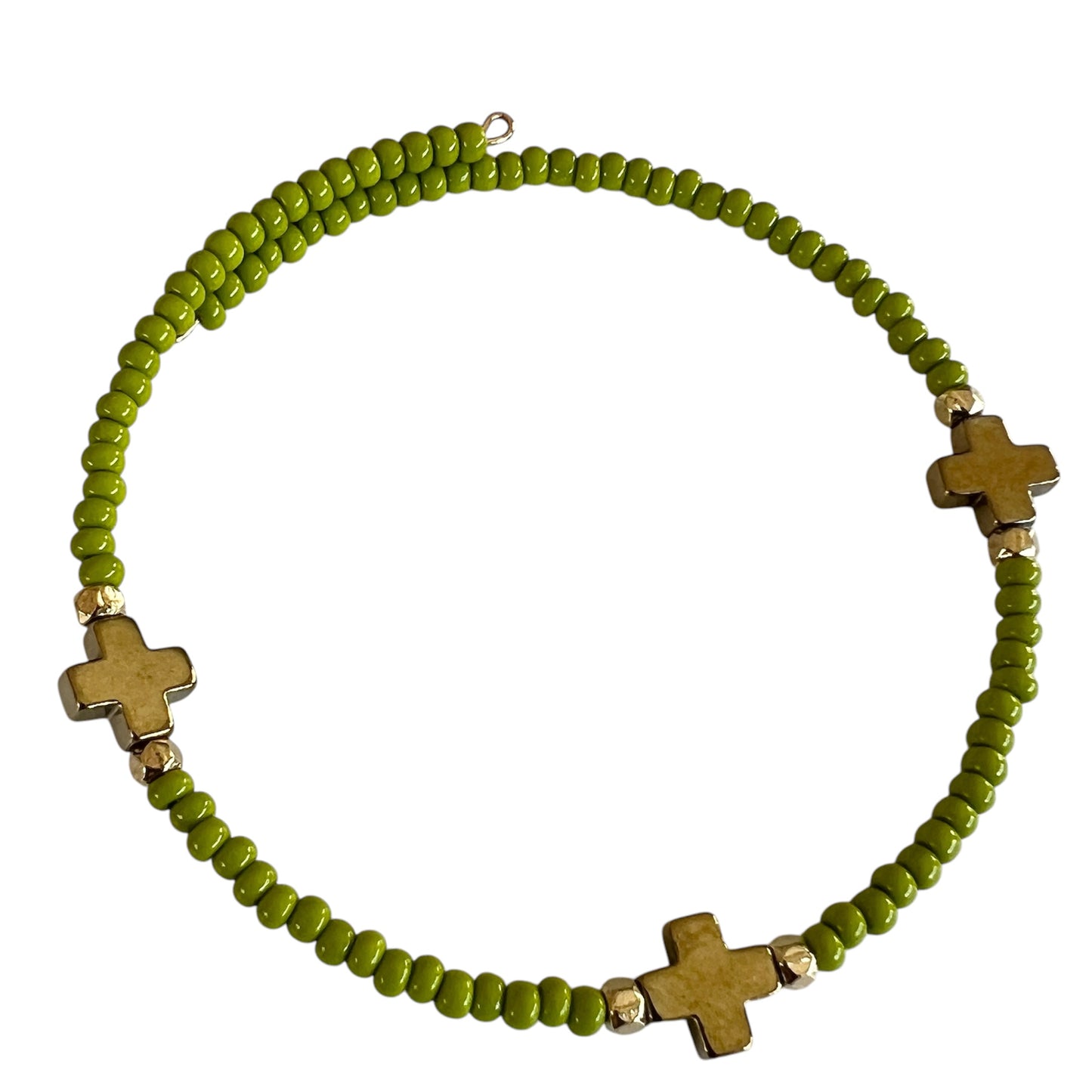 Triple Cross Bangle Bracelet-Lime Green