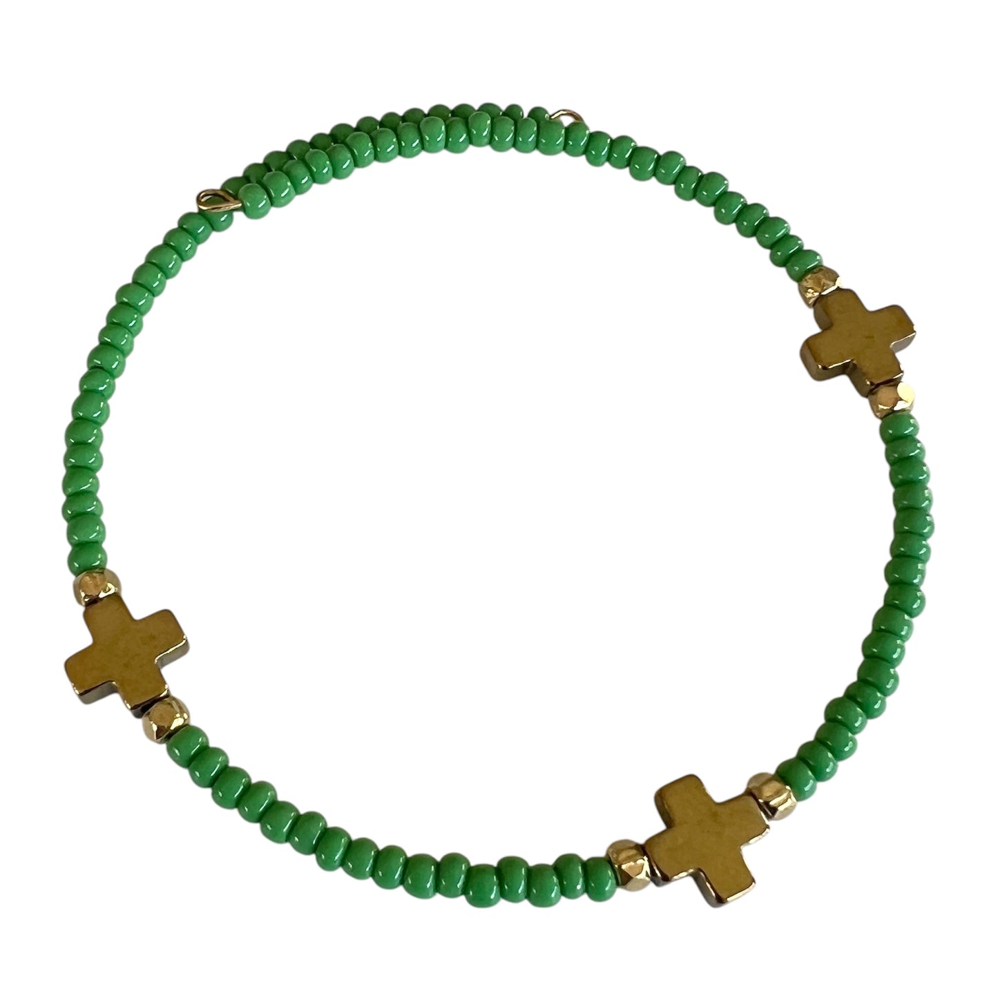 Triple Cross Bangle Bracelet-Green