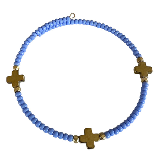 Triple Cross Bangle Bracelet-Periwinkle