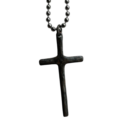 Rustic Bronze Cross Necklace